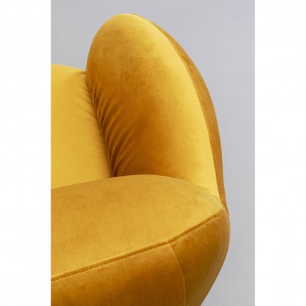 Fauteuil pivotant Nube velours jaune Kare Design