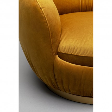 Fauteuil pivotant Nube velours jaune Kare Design