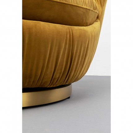 Fauteuil pivotant Nube velours jaune Kare Design