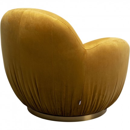 Fauteuil pivotant Nube velours jaune Kare Design