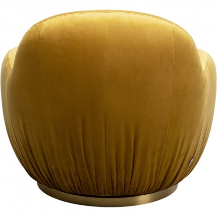 Fauteuil pivotant Nube velours jaune Kare Design