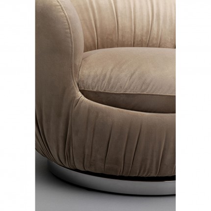 Fauteuil pivotant Nube velours gris Kare Design