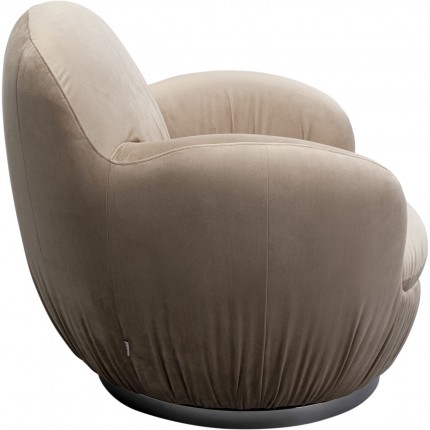 Fauteuil pivotant Nube velours gris Kare Design