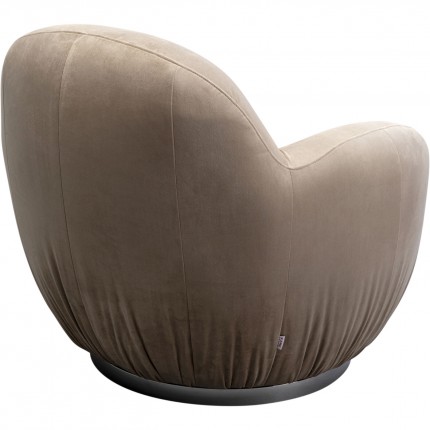 Fauteuil pivotant Nube velours gris Kare Design