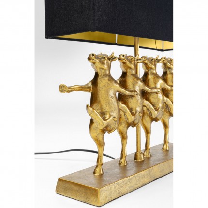 Table Lamp dancing cows gold Kare design