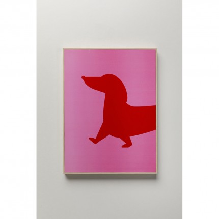 Canvas Picture dachshund red and pink (2/Set) Kare Design