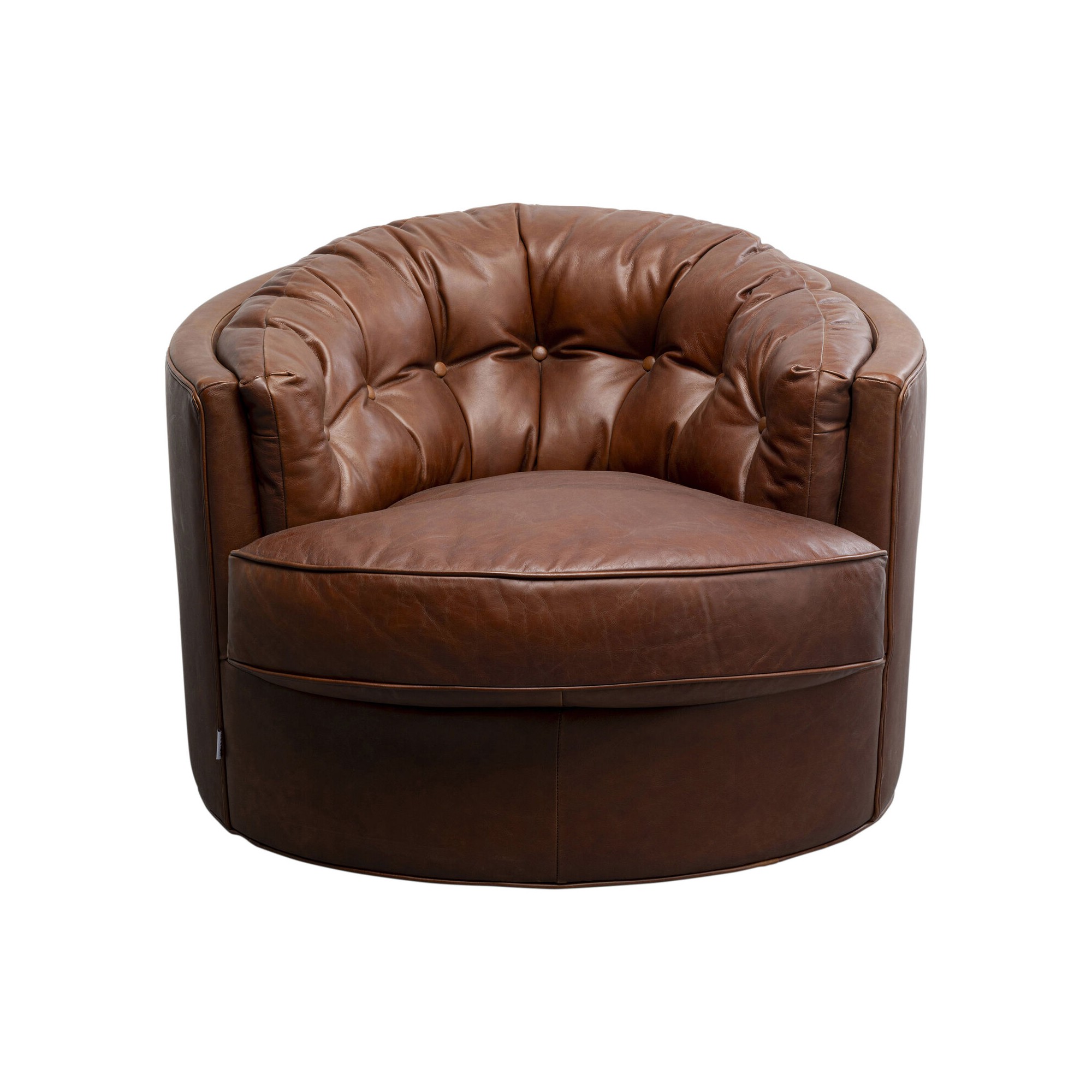 Fauteuil pivotant Music Hall cuir marron