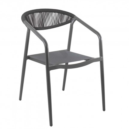 Chaise de jardin avec accoudoirs Genève gris anthracite Gescova