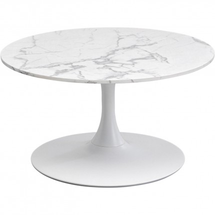 Table basse Schickeria effet marbre blanc 80cm Kare Design