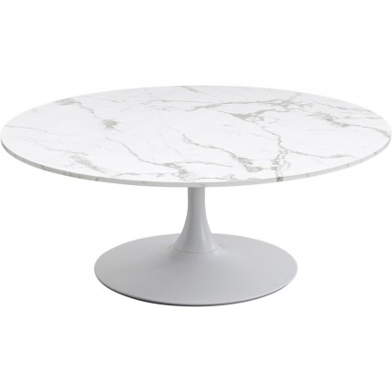 Coffee Table Schickeria marbleprint white Ø110cm Kare Design