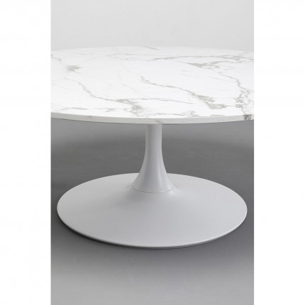 Coffee Table Schickeria marbleprint white Ø110cm Kare Design