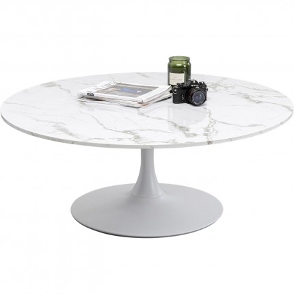 Table basse Schickeria effet marbre blanc 110cm Kare Design