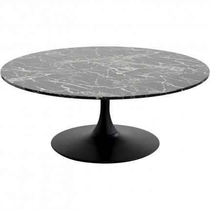 Coffee Table Schickeria marbleprint black Ø110cm Kare Design