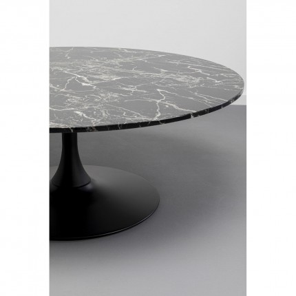 Coffee Table Schickeria marbleprint black Ø110cm Kare Design