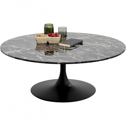 Coffee Table Schickeria marbleprint black Ø110cm Kare Design