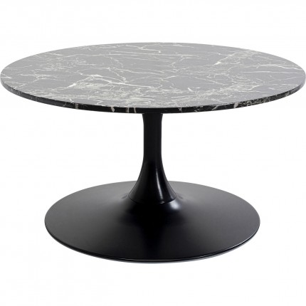 Coffee Table Schickeria marbleprint black Ø80cm Kare Design