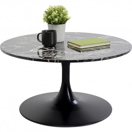 Coffee Table Schickeria marbleprint black Ø80cm Kare Design