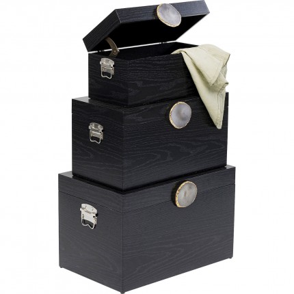 Boxes Nifty black (3/Set) Kare Design