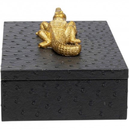 Boxes black crocodile gold (2/Set) Kare Design