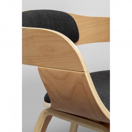 Chaise avec accoudoirs Costa peuplier Kare Design