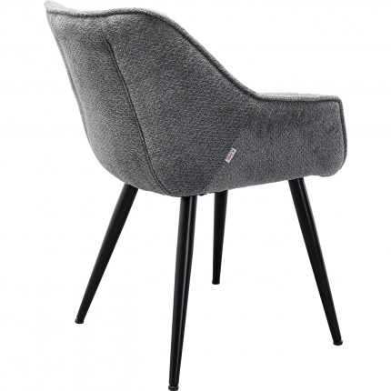 Chaise avec accoudoirs Thelma Melange grise Kare Design