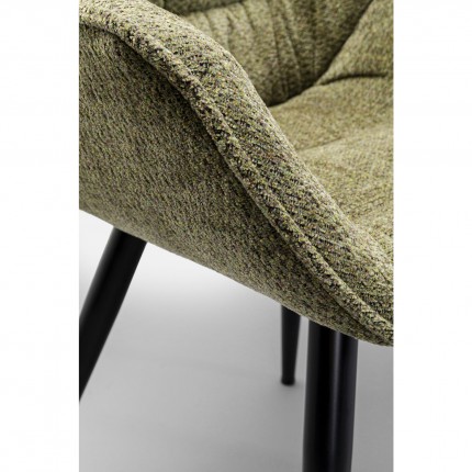 Chair with armrests Thelma Melange green Kare Design