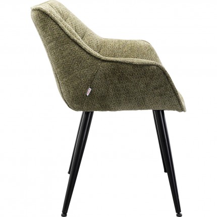 Chair with armrests Thelma Melange green Kare Design