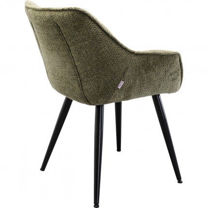 Chaise avec accoudoirs Thelma Melange verte Kare Design