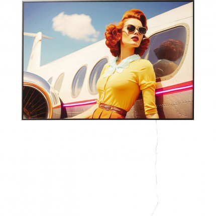 Framed Picture LED Jetset red hair 120x80cm Kare Design