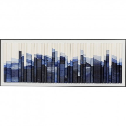 Framed Picture 3D Shadow Skyline blue 160x60cm Kare Design