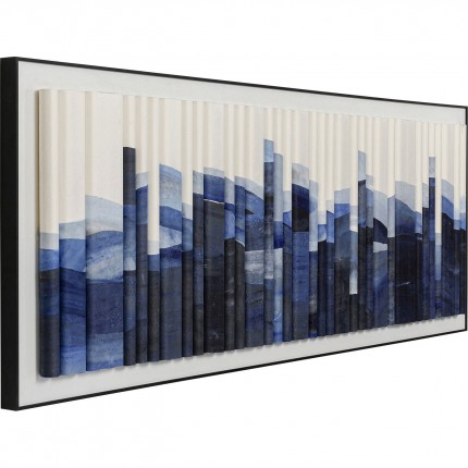 Framed Picture 3D Shadow Skyline blue 160x60cm Kare Design