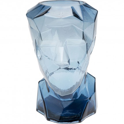 Vase Prisma face blue 30cm Kare Design