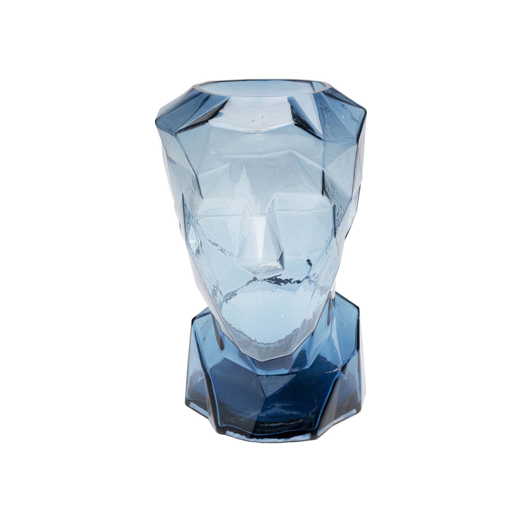 Vase Prisma visage bleu 30cm Kare Design