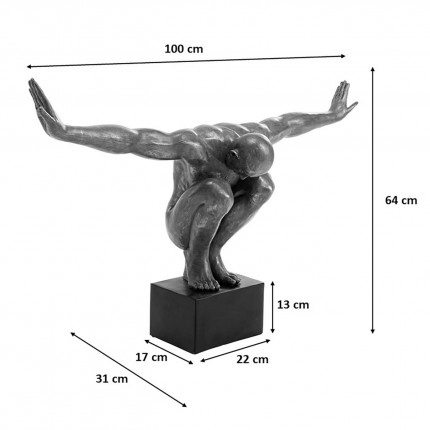 Déco Athlet XL 100cm argenté Kare Design