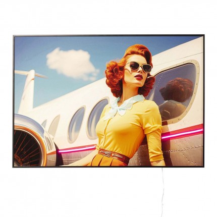 Framed Picture LED Jetset red hair 120x80cm Kare Design