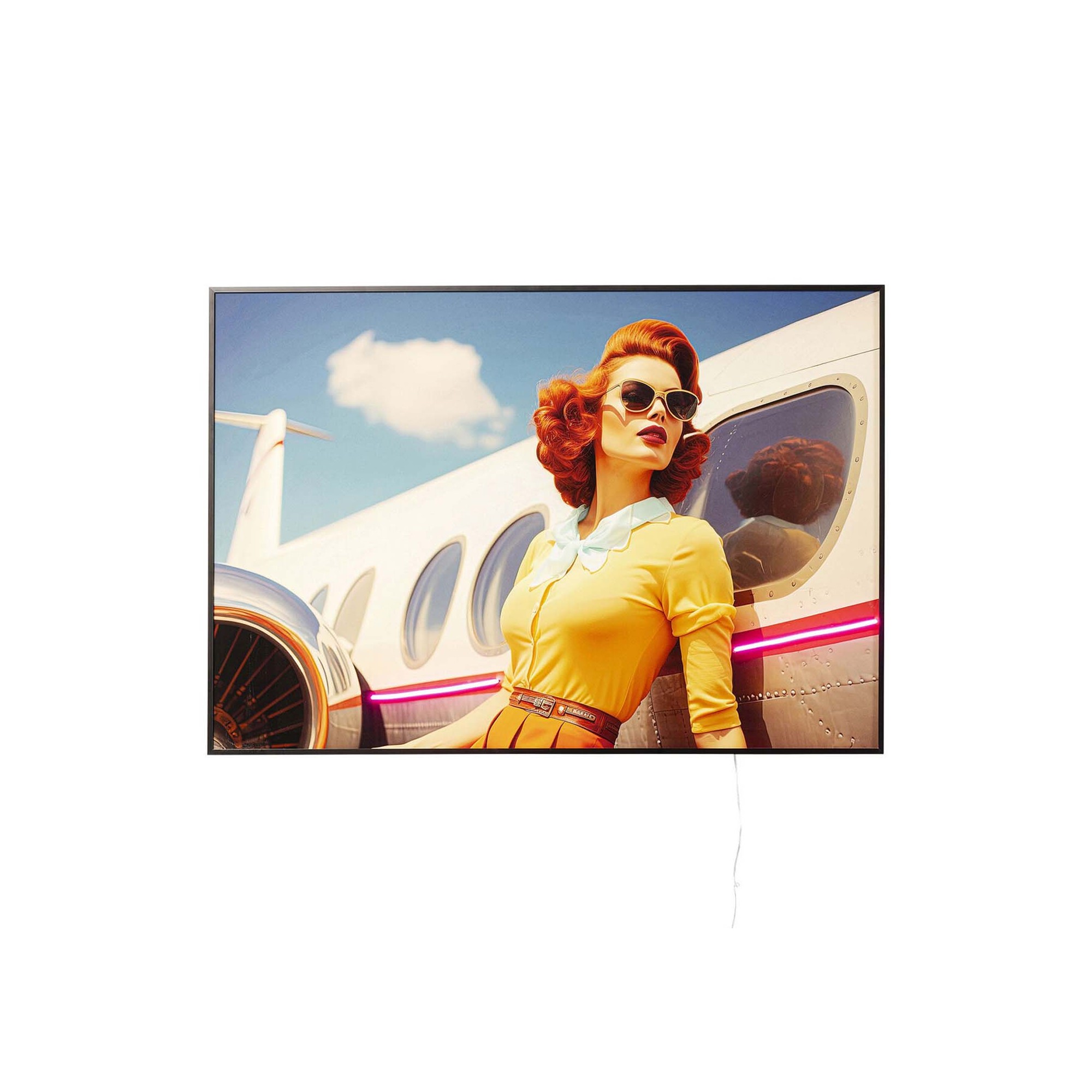 Framed Picture LED Jetset red hair 120x80cm Kare Design