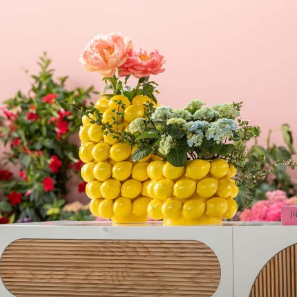 Vase citrons jaunes 19cm Kare Design
