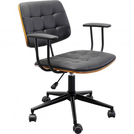 Chaise de bureau pivotante Nelly noire Kare Design