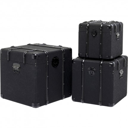 Trunk Voyage black (3/set) Kare Design