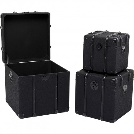 Coffres Voyage noirs set de 3 Kare Design