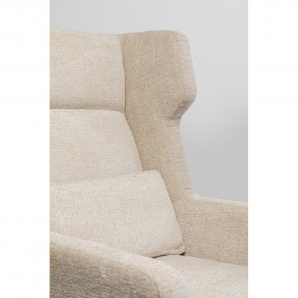 Armchair with stool Quinn beige Kare Design