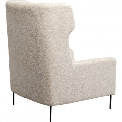 Armchair with stool Quinn beige Kare Design