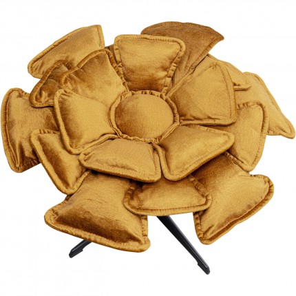 Swivel Armchair with stool Blossom ochre Kare Design