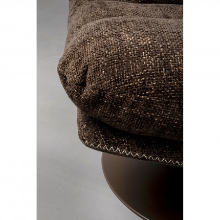 Fauteuil pivotant et repose-pieds Montreal marron Kare Design