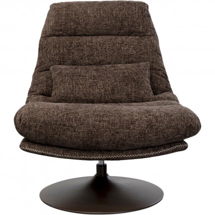 Fauteuil pivotant et repose-pieds Montreal marron Kare Design