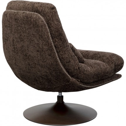 Fauteuil pivotant et repose-pieds Montreal marron Kare Design