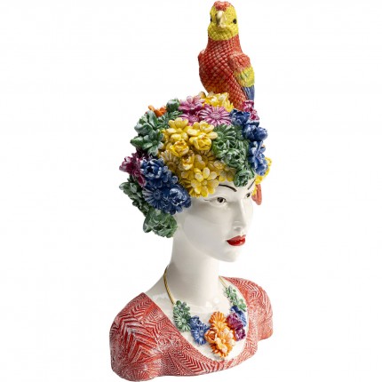 Deco woman flowers parrot 28cm Kare Design