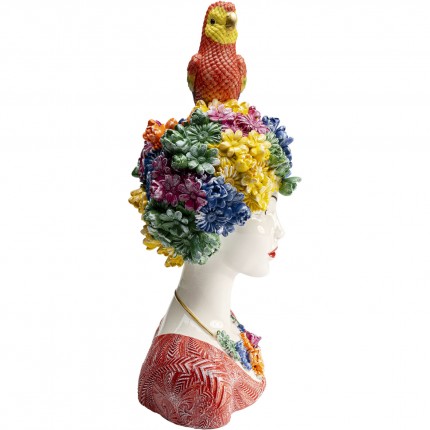 Deco woman flowers parrot 28cm Kare Design