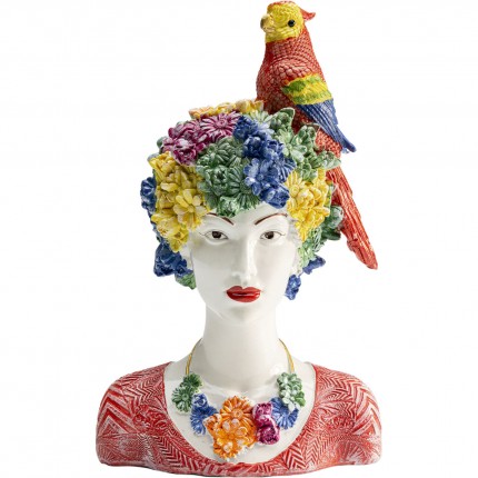 Deco woman flowers parrot 50cm Kare Design