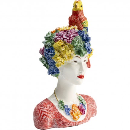 Deco woman flowers parrot 50cm Kare Design